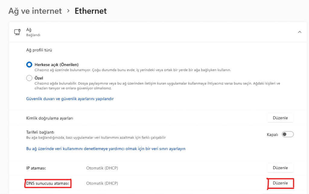 dns ayarlar