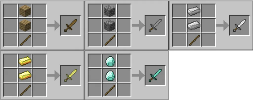 minecraft kılıç yapımı