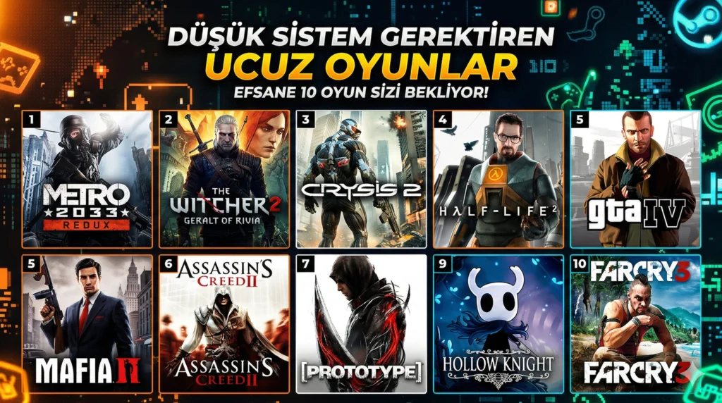 Düşük Sistem Gerektiren Ucuz Oyunlar